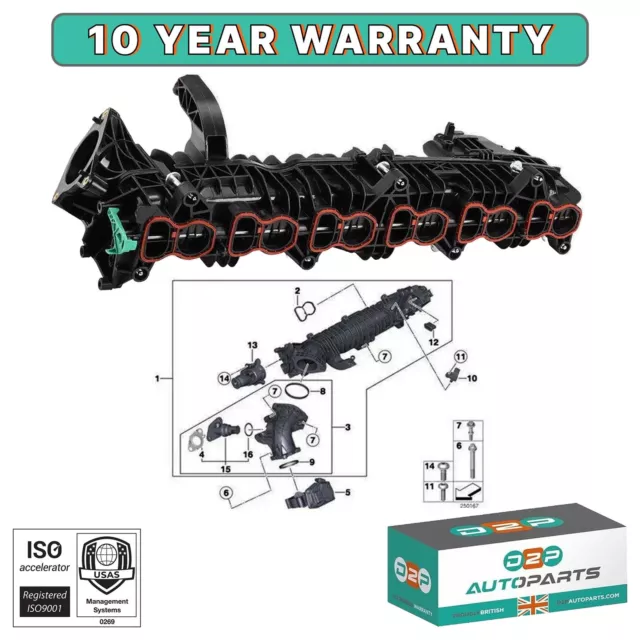 Inlet Manifold 7811909 For Bmw 6 Series F12 F13 F06, 7 Series F01 F02 F03 F04