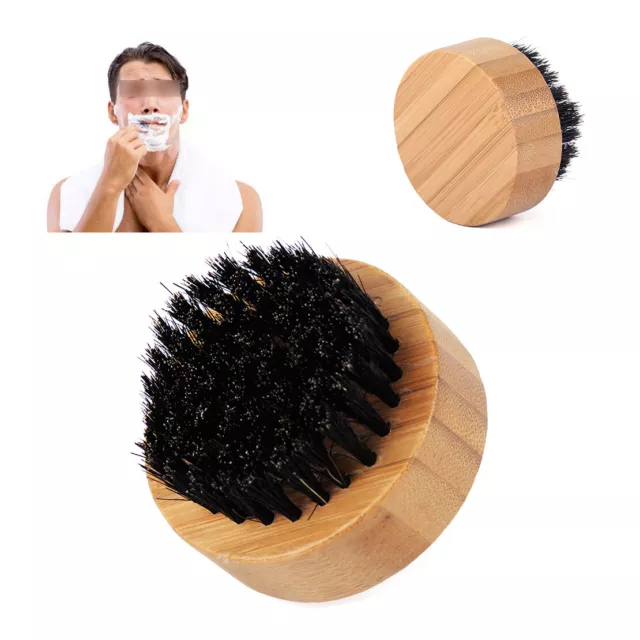 Men Boar Bristles Mustache Solid Wood Beard Oil Hair Shaving Brush Clean Tool