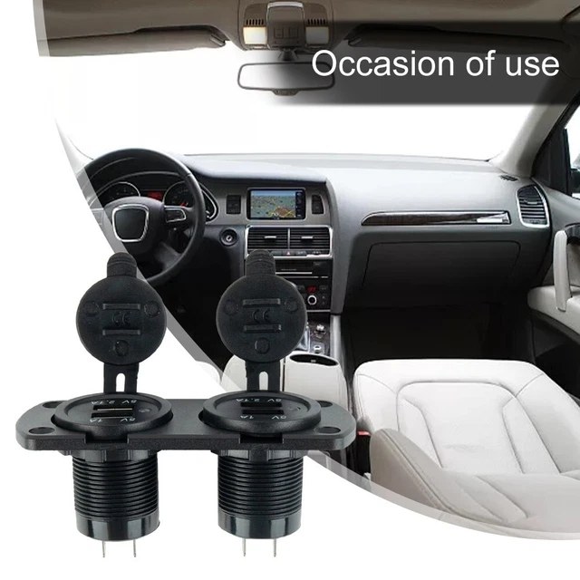 Portable Dual USB Charging Jack Outlet 12V/24V Caravan RV Charger
