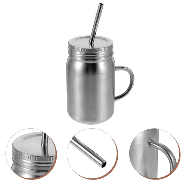 URBANCAN Isolierbecher 590 Ml – Edelstahl, Mit Deckel & Strohhalm, Doppelwandig