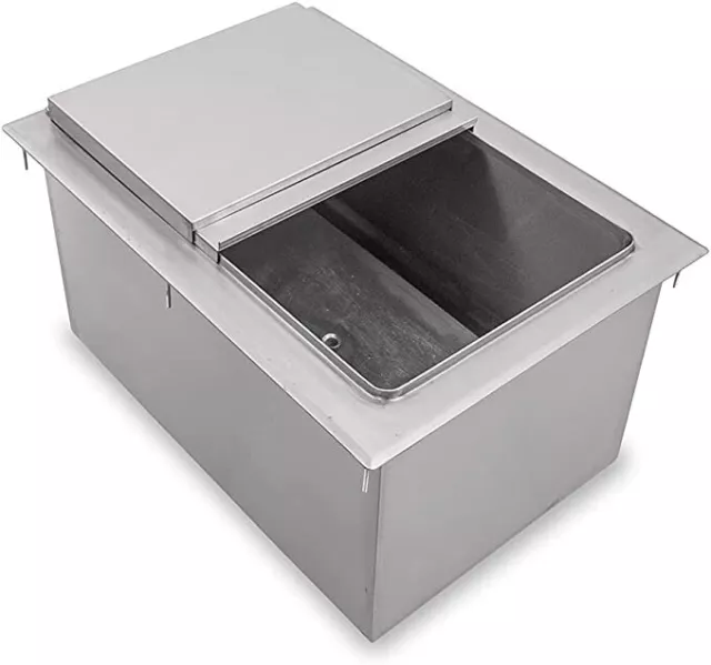 Commercial Stainless Steel Drop-In Ice Bin Chest 18"x12" Commercial Stainless Steel Drop-In Ice Bin Chest 18"x12"
