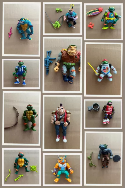 Vintage 80s 90s TMNT Teenage Mutant Ninja Turtles Action Figures lot Playmates