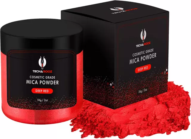 Resina epoxi en polvo de mica roja profunda 2 oz. Tarro de 2 tonos pigmento de color pigmento brillo labial