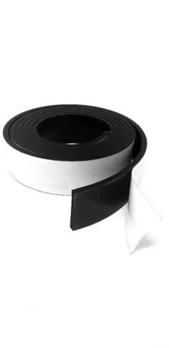 Neoprene Rubber Sheet Solid 1/8" Thk x 2" W x 10-Ft L Strip w/ PS Adhesive Side