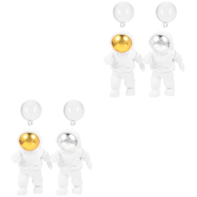4 PCS Desktop Spacemen décor astronaute flottant orné de poisson-poisson