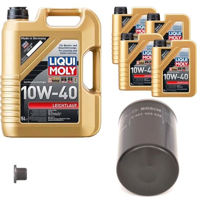 Filtro olio Bosch 9L Liqui Moly a funzionamento leggero 10W-40 per Citroën Peugeot XM 3.0 V6