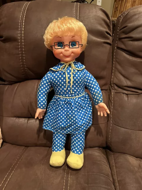 Original 1967 Mattel Mrs. Beasley Doll Cleaned and Repaired to Talk - L👀K