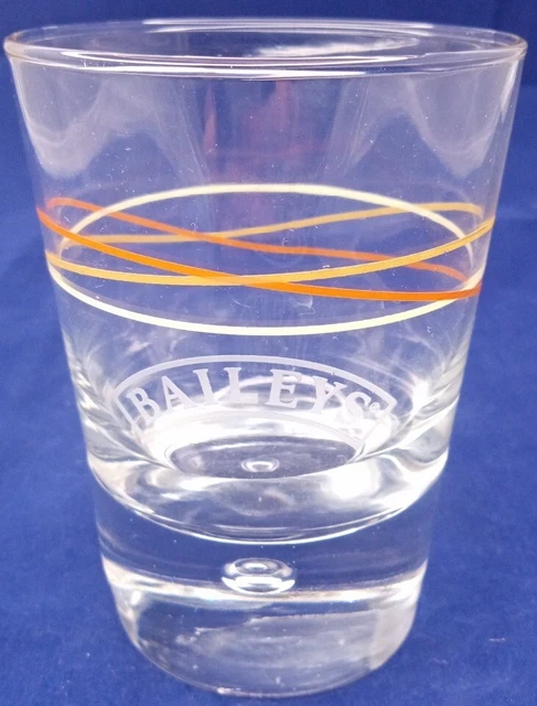 BAILEYS High Ball Bubble Rock Base Glass W/ Caramel And Cream Colored Swirls