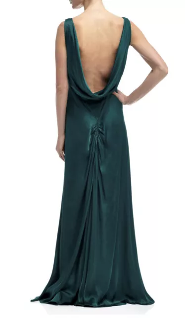 Ghost Silk Satin Edie Dress in Emerald Sea Maxi  Sz L UK 14 New Rrp £275