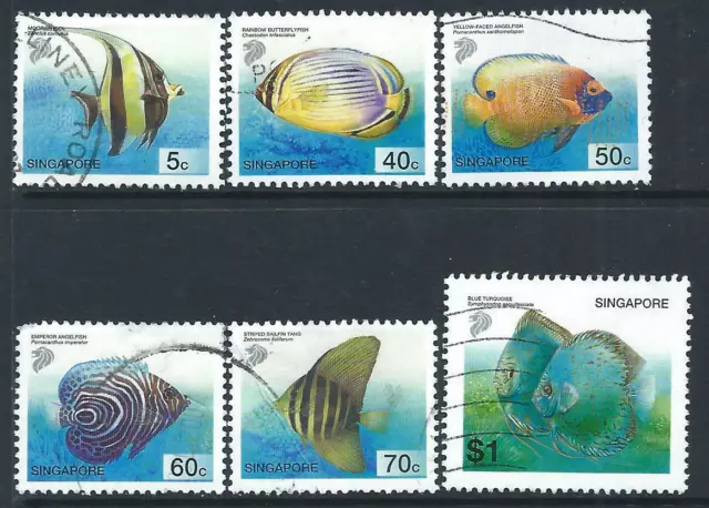 Singapore 2001 Tropical Marine Fish Part set of 6 Very Fine Used Stamps