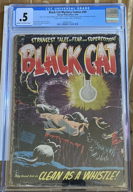 Black Cat Mystery Comics #49 CGC .5 Harvey Publications 1954 Lee Elias incomplet