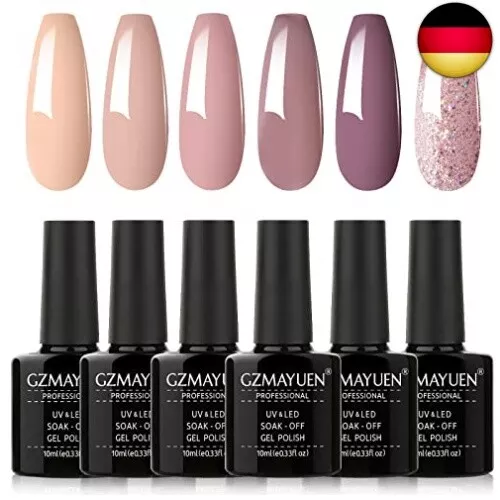 GZSYY UV Nagellack Shellac Set 10ML Gelnägel UV Gel Nagellack Shellac 6 Farben