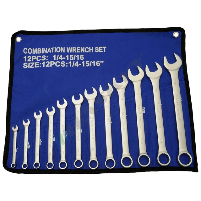 Jeu De Clés à Anneaux Segmentés Triple 12 Pièces Haskyy - Tailles Mixtes 1/4" à 1 5/16"