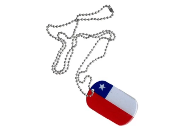 Dog Tag Fahne Flagge Chile DogTag 3x5cm Kette mit Anhänger