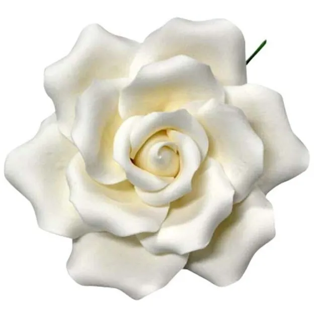 Large Curl Pink White Rose Sugar flower wedding birthday cake decoration topper