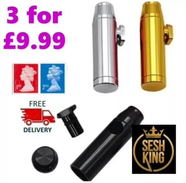 3 Pack Bundle 1g Metal e-Snuff Spice & Sweetener Storage Bullet Pick Colour!