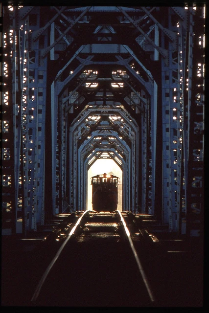 SP Southern Pacific bridge scene duplicate slide