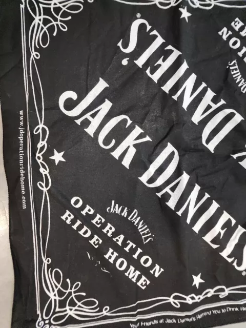 JACK DANIELS Old No. 7 Black 21" x 21" Bandana Handkerchief Scarf Daniel's NWOT 2