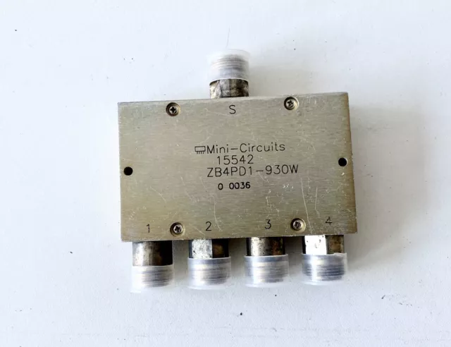 Mini-Circuits ZB4PD1-930W 50Ω 725 to 1050 MHz RF Coax Power Splitter Divider