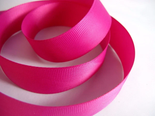 Grosgrain Ribbon in CERISE PINK. 25m length Full Reel. 10mm or 25mm in Width