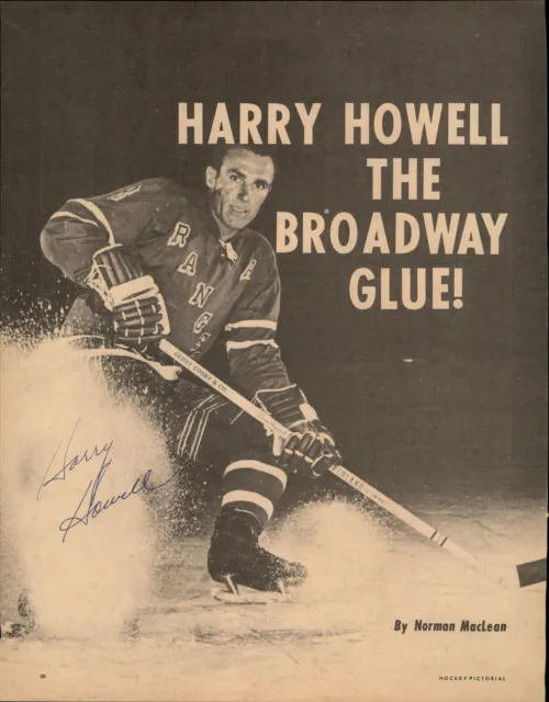 Harry Howell Signed 8x11 Magazine Page Photo HOF d.2019 Rangers Seals Kings