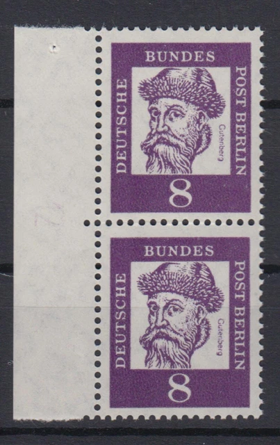 Berlin 201 senkrechtes Paar mit DZ 12 Bedeutende Deutsche 8 Pf postfrisch