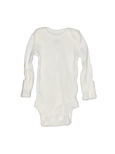 Carter's Boys White Long Sleeve Bodysuit Preemie/Up to 7 lb.