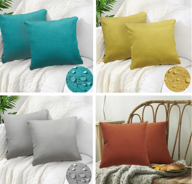 2Pack Outdoor Waterproof Throw Pillow Covers Cushion Cases Garden Decorative