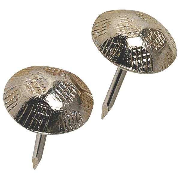 6 Pk Hillman Hammered Nickel Plated Upholstery Furniture Nails @ 25/Pk 122688