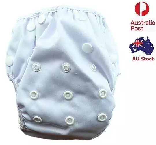 White Reusable Swim Nappy Baby Diaper Pants Nappies Swimmers Toddlers Children