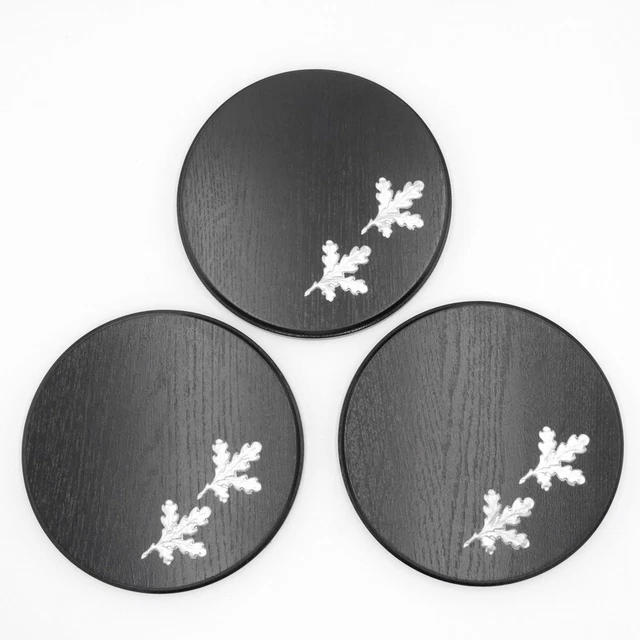 3 Pieza Keilerschilder Redondo Oscuro Af 21 CM Con 6 Aluminio Hoja de Roble