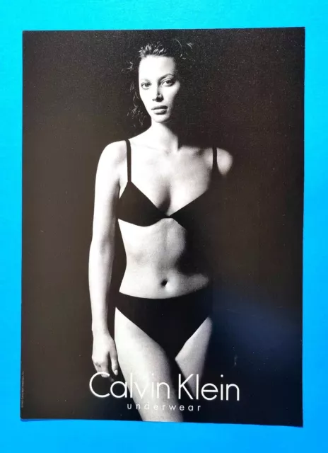 Magazine Print AD - 1990s -Calvin Klein Christy Turlington Underwear Legs -D1470