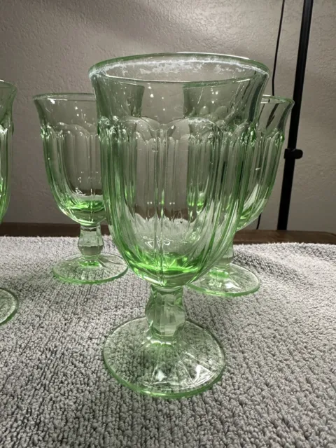 Noritake Provincial Green Ice Tea Goblet Glass 6 3/8" Tall  VTG