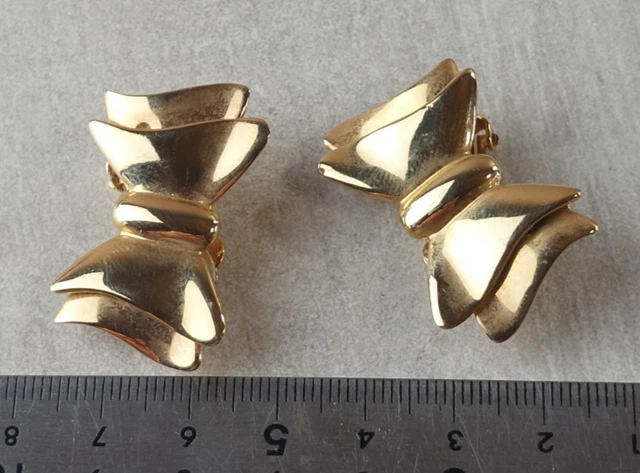 Boucles D'Oreilles Vintage Clips Gontie - Modèle Numéroté 2130 - Très Bon État