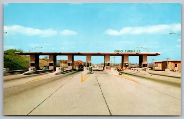 Ohio Gateway Turnpike Street View Highway Old Cars Curteichcolor VNG Postcard