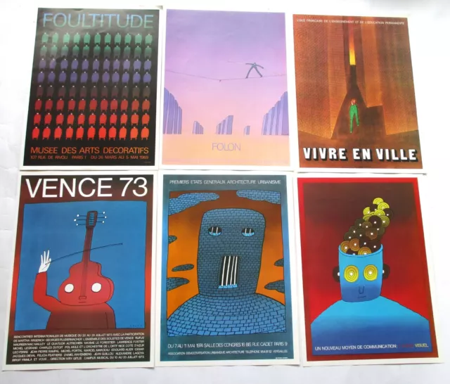 LOT de 23 Affiches Publicitaire de Jean-Michel FOLON
