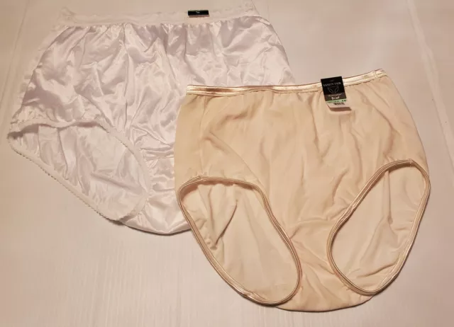 NWT Two Vanity Fair Panties Briefs High Waist 8XL Sheer Illumination Sweet Cream