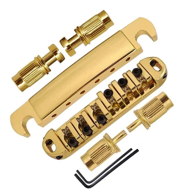 Adjustable Roller Saddle Tune-O-matic Bridge Tailpiece, For LP Electric Guitar ~