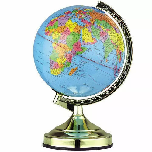 Gold Illuminating World Globe 4 Way Touch Lamp Control Light Up Table Bedroom