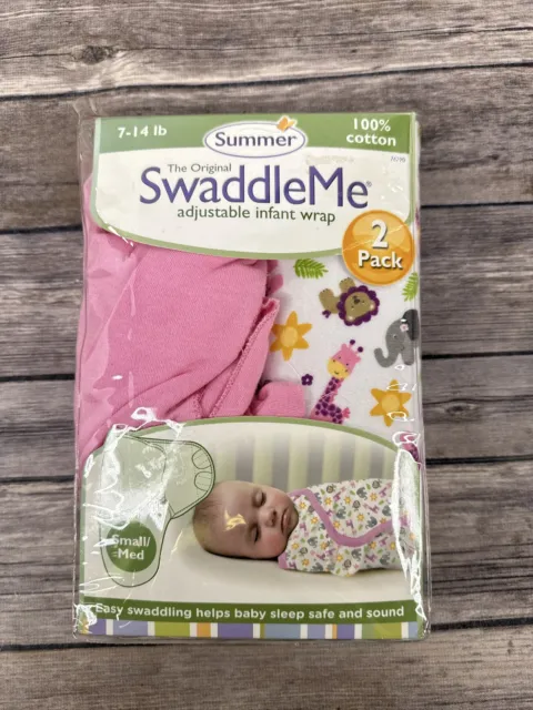 Summer Swaddle Me Adjustable Infant Wrap 7-14 lb Small/Medium 2 Pack