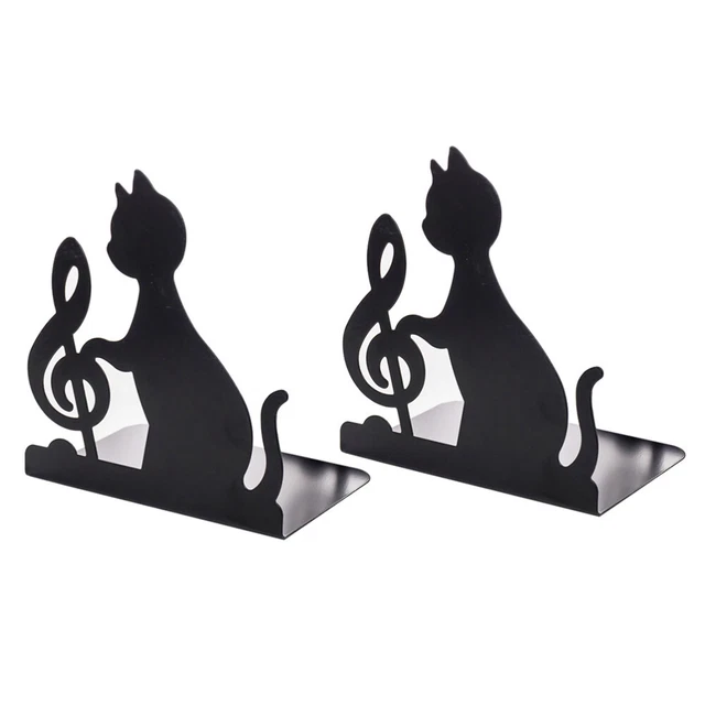2 piezas Soporte para libros Terminales de soporte para libros Terminales para libros para mascotas Soporte para libros de metal Soporte para libros de arte Finales para libros
