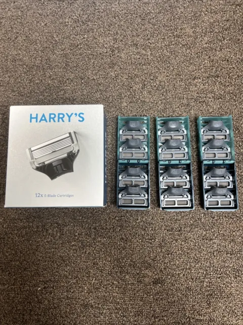 12 Count Harry's Men's Razor Blades - 5 Blade Cartridges Refill Refills ~ NEW