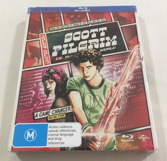 Scott Pilgrim vs the World (2010) - Limited Comic Art Slipcover Blu-Ray | New