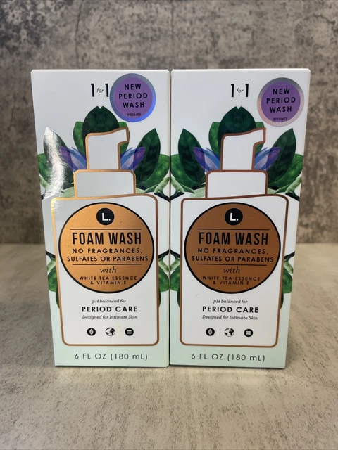 2x L. Limpiador de piel vaginal íntimo de lavado con espuma 6 fl oz/ea vitamina E