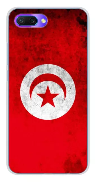 Coque en silicone imprimée compatible Huawei Honor 10 Drapeau Tunisie