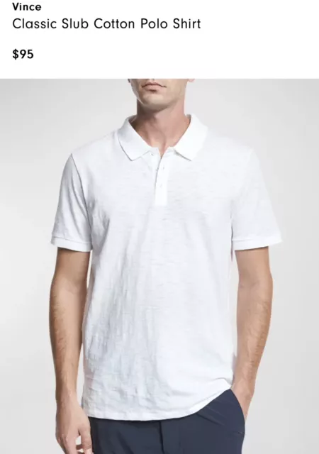 VINCE Classic Slub Cotton Polo Shirt. Men’s M. Short Sleeve. Collared Retail $95