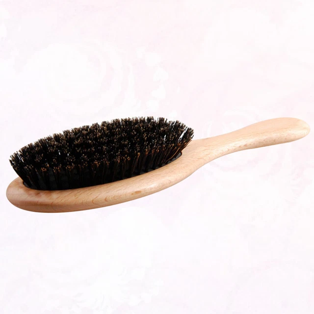 Mango de madera peine de peluquería peine de cerdas antiestático peine de masaje peine de larga duración para el cabello