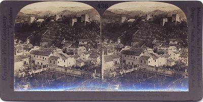 ALHAMBRA DE GRANADA Espagne Stereo A Martin Vintage Argentique N4  