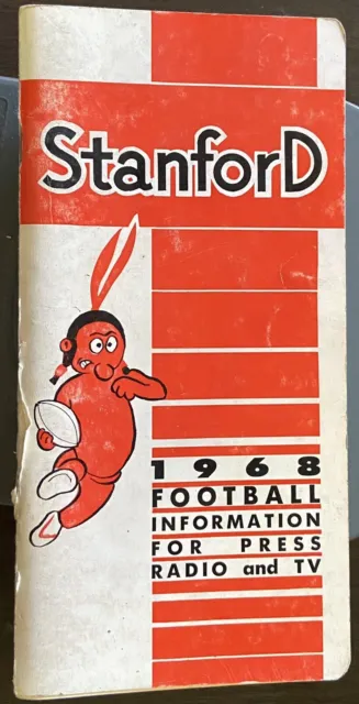 1968 STANFORD University INDIANS FOOTBALL Press Guide w/ a Young JIM PLUNKETT
