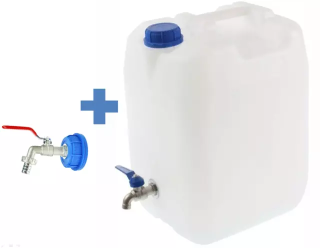 Wasserkanister + Kugelhahn Behälter Trinkwasserkanister Kanister 5/10/20/30 L